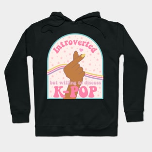 Introverted but willing to discuss k-pop black hand Hoodie